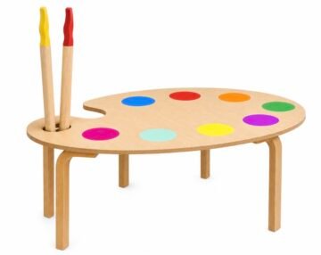 Palet Şeklinde Ahşap Boyama ve Etkinlik Masası