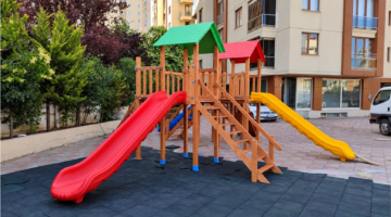 Ahşap Park 2 Kule 3 Kaydırak